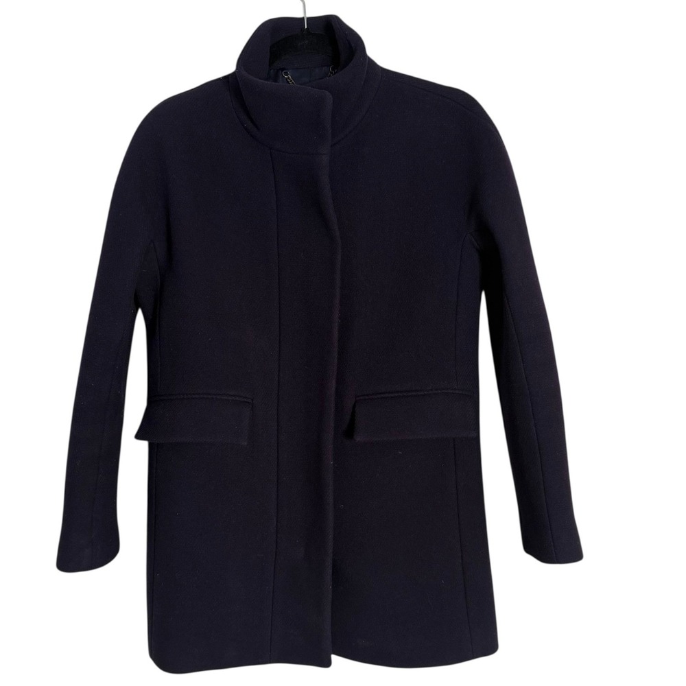 J.Crew Stadium Cloth Nello Gori Wool‎ Blend Coat Jacket Navy Blue Women Size 0